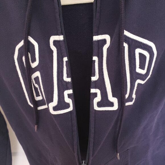 Gap Navy Blue Long Sleeve Hoodie Zip Up Sweater With Pockets Size M - Picture 10 of 13